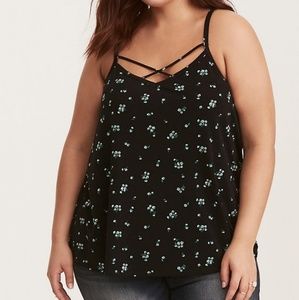 Torrid•1x•Black and Green floral Cami